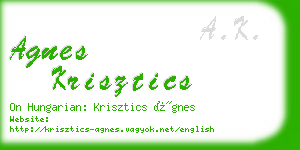 agnes krisztics business card